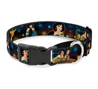 Plastic Martingale Collar Jasmine & Aladdin Carpet Ride/Jasmine Poses/Flowers Sm