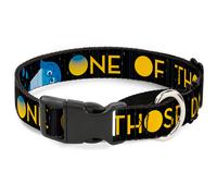 Plastic Martingale Collar Joy Poses/Rain ONE OF THOSE DAYS Black/Gray/Blues/Yell