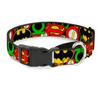 Plastic Martingale Collar Justice League Stacked Logos Medium 11-17"