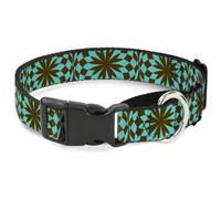 Plastic Martingale Collar Kaleidoscope Balls Turquoise/Brown Large 15-26"