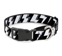Plastic Martingale Collar Lightning Bolts Sketch Black/White Large 15-26"
