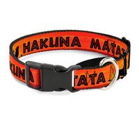 Plastic Martingale Collar Lion King HAKUNA MATATA Sunset Oranges/Black WIDE-Larg