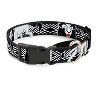 Plastic Martingale Collar Lion King Scar Poses White/Black Large 15-26"