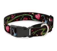 Plastic Martingale Collar Live Hard Die Young CLOSE-UP Black WIDE-Medium 16-23"