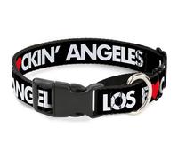 Plastic Martingale Collar LOS FCKIN' ANGELES Heart Black/White/Red WIDE-Small 1