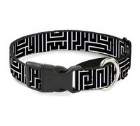 Plastic Martingale Collar Maze Black/White/Red Large 15-26"