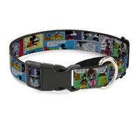 Plastic Martingale Collar Mickey & Minnie Comic Strip WIDE-Large 18-32"