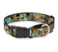 Plastic Martingale Collar Mickey & Minnie Croissant de Triomphe Scenes WIDE-Larg