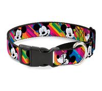 Plastic Martingale Collar Mickey Mouse Expressions Multi Color White/Black WIDE-