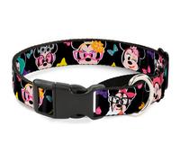 Plastic Martingale Collar Mini Minnie Expressions/Bows Black/Multi Color WIDE-Me