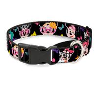 Plastic Martingale Collar Mini Minnie Expressions/Bows Black/Multi Color WIDE-Me