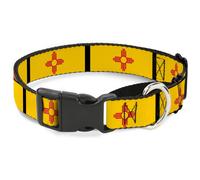 Plastic Martingale Collar New Mexico Flag/Black WIDE-Large 18-32"