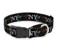 Plastic Martingale Collar New York Subway Small 9-15"