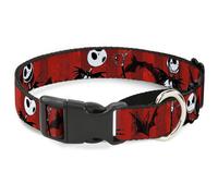 Plastic Martingale Collar Nightmare Before Christmas Jack Poses/Bats Red Stripe
