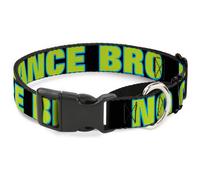 Plastic Martingale Collar NO CHANCE BRO Black/Turquoise/Green Large 15-26"