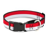 Plastic Martingale Collar North Carolina Flag Stripe Red/White Small 9-15"