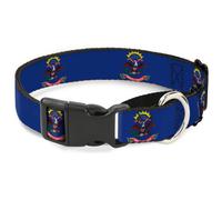 Plastic Martingale Collar North Dakota Flags Large 15-26"