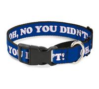 Plastic Martingale Collar OH, NO YOU DIDN'T Navy/Purple/White WIDE-Medium 16-