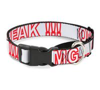 Plastic Martingale Collar OMG…GIVE ME A BREAK White/Red WIDE-Large 18-32"