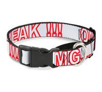 Plastic Martingale Collar OMG…GIVE ME A BREAK White/Red WIDE-Small 13-18"