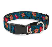 Plastic Martingale Collar Only God Can Judge Me CLOSE-UP Blue Large 15-26"