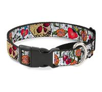 Plastic Martingale Collar Only God Can Judge Me CLOSE-UP White Medium 11-17"