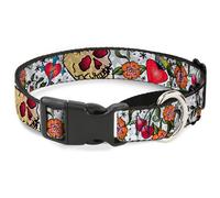 Plastic Martingale Collar Only God Can Judge Me CLOSE-UP White WIDE-Medium 16-23