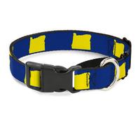Plastic Martingale Collar Oregon State Silhouette Blue/Yellow WIDE-Medium 16-23"