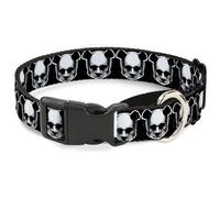 Plastic Martingale Collar Panda Skulls Large 15-26"