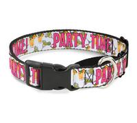 Plastic Martingale Collar PARTY TIME w/Drinks Large 15-26"