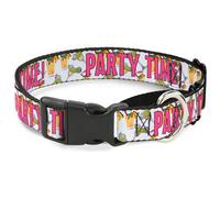 Plastic Martingale Collar PARTY TIME w/Drinks Small 9-15"