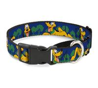 Plastic Martingale Collar Pluto 4-Poses/Landscape Blue/Green Small 9-15"
