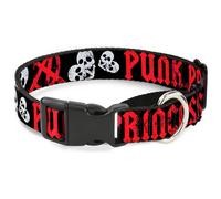 Plastic Martingale Collar Punk Princess Black/Red/White Small 9-15"