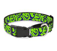 Plastic Martingale Collar Question Mark Scattered Green/Purple Medium 11-17"