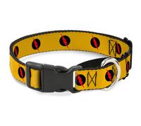 Plastic Martingale Collar Reverse Flash Logo Golden Yellow/Black/Red Medium 11-1