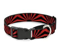 Plastic Martingale Collar Rising Sun Red/Black Large 15-26"