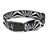 Plastic Martingale Collar Rising Sun White/Black WIDE-Medium 16-23"
