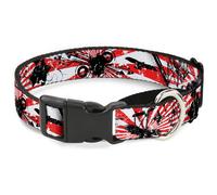 Plastic Martingale Collar Rising Sun White/Red WIDE-Medium 16-23"