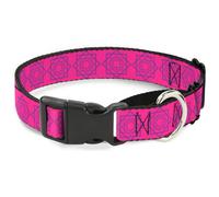 Plastic Martingale Collar Rotating Squares Pink/Purple WIDE-Small 13-18"