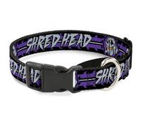 Plastic Martingale Collar Shredder Head SHRED HEAD/Stripe Black/Purple/Gray WIDE