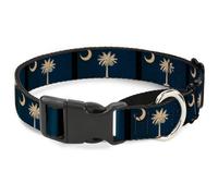 Plastic Martingale Collar South Carolina Flag Distressed/Black WIDE-Large 18-32"