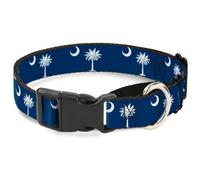 Plastic Martingale Collar South Carolina Flags WIDE-Medium 16-23"