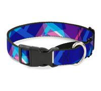 Plastic Martingale Collar Squares Stacked Blues/Pinks/Purples WIDE-Large 18-32"