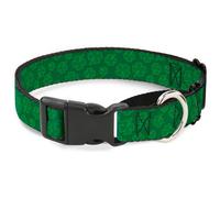 Plastic Martingale Collar St. Pat's Clovers Scattered Greens WIDE-Small 13-18"