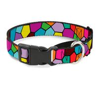 Plastic Martingale Collar Stained Glass Mosaic2 Multi Color/Navy Medium 11-17"