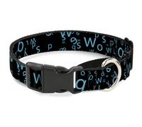 Plastic Martingale Collar Stargazer Black/Blue WIDE-Large 18-32"