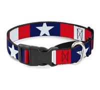 Plastic Martingale Collar Stars & Stripes Ribbon Red/Blue/White WIDE-Medium 16-2