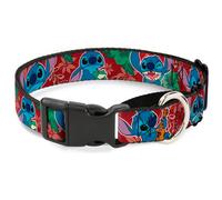 Plastic Martingale Collar Stitch 6-Expressions Tropical Flora Burgundy Reds/Gree