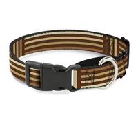 Plastic Martingale Collar Stripe Blocks Browns Medium 11-17"
