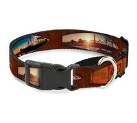 Plastic Martingale Collar Surfboard Cali Scenes/US Flag Brown WIDE-Small 13-18"